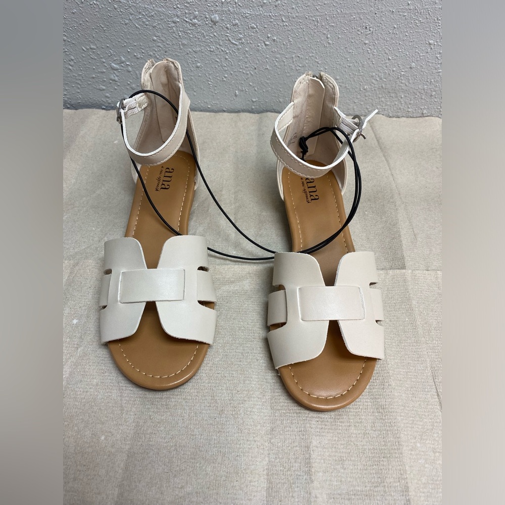 (2) Ana legión cream Womens Legion Wedge Sandals - Picture 3 of 10